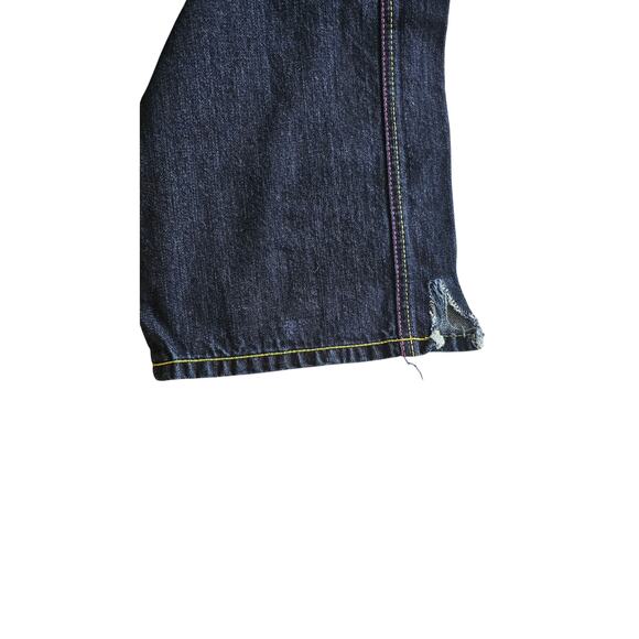 Artful Dodger Skull Design, Colored Stitching Distressed Jeans Sz 34, Y2K,  NEW - Picture 13 of 14